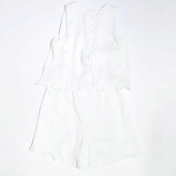 J.O.A. Layered Romper Button Back Detail BC5266 S - Picture 3 of 10